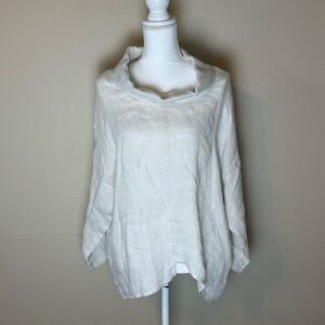 Flax Women’s Linen Long Sleeve Cream Textured Garment